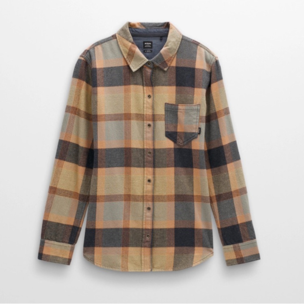 Prana Women’s Golden Canyon Flannel Button Up Sage F23 XSmall